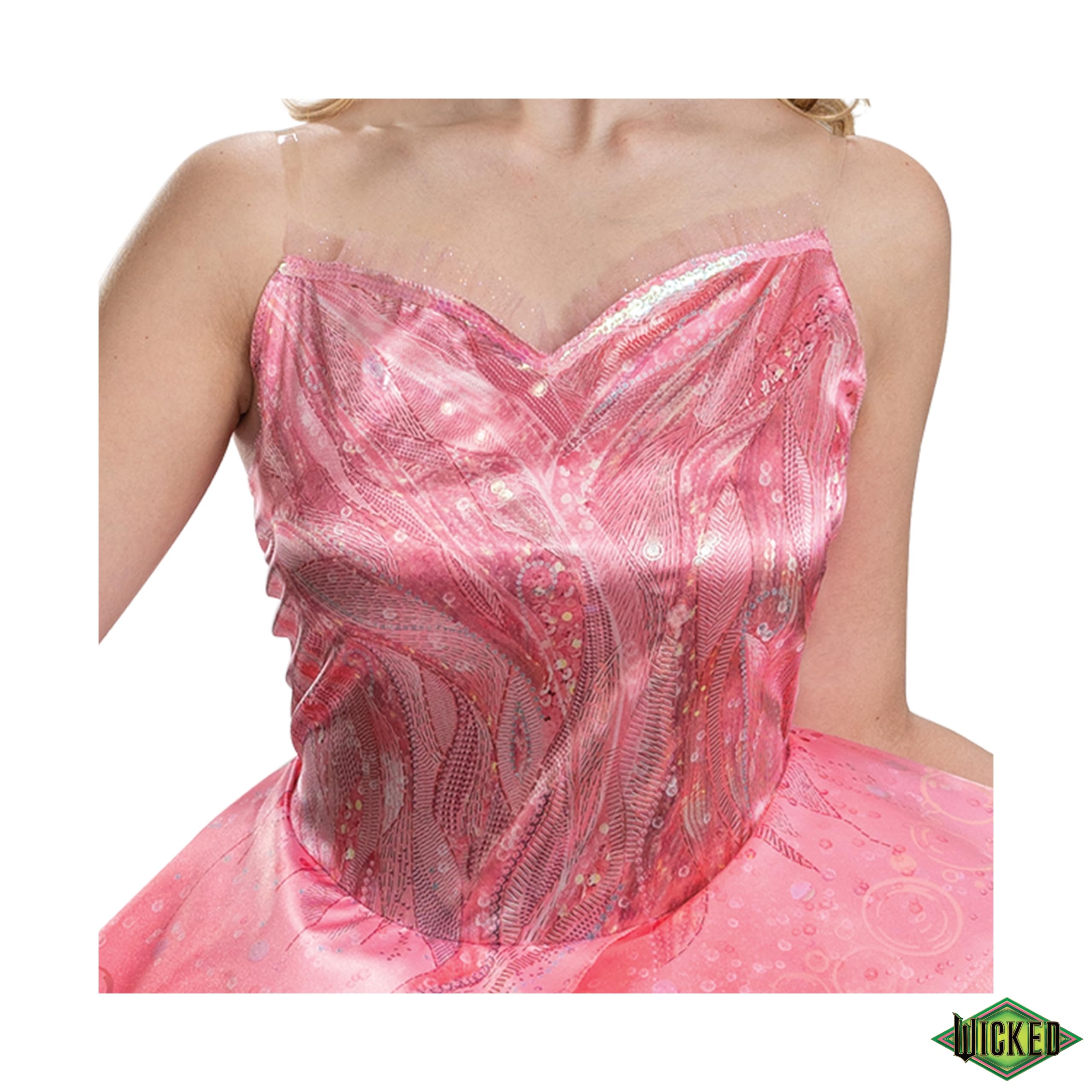 Wicked, Disfraz de Glinda Malvada para adulto, con licencia oficial de Disguise, ajuste cómodo y diseño detallado, tallas 15 a 18 (L)