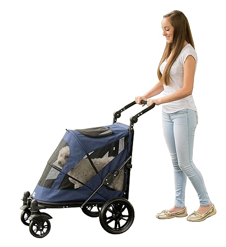 Miniatura 3 de Pet Gear Cochecito para mascotas sin cremallera con doble entrada, botón de entrada sin cremallera para perros y gatos individuales o múltiples, la