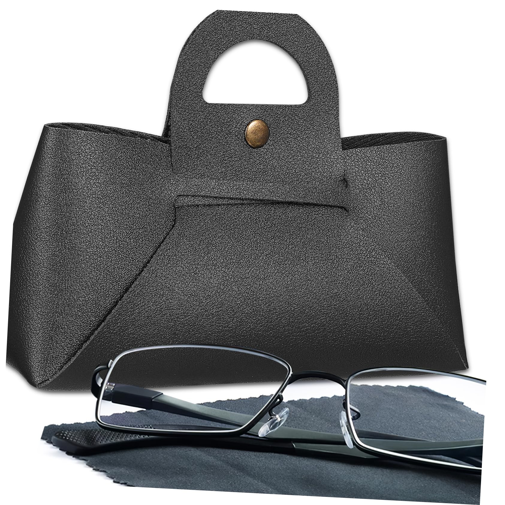 Gatuida Set 4 Pezzi Custodie per Occhiali in Pu Leggero con Manico, Organizer per Occhiali da Sole da Vista con Ampio Spazio per Festa Estiva e Viaggi