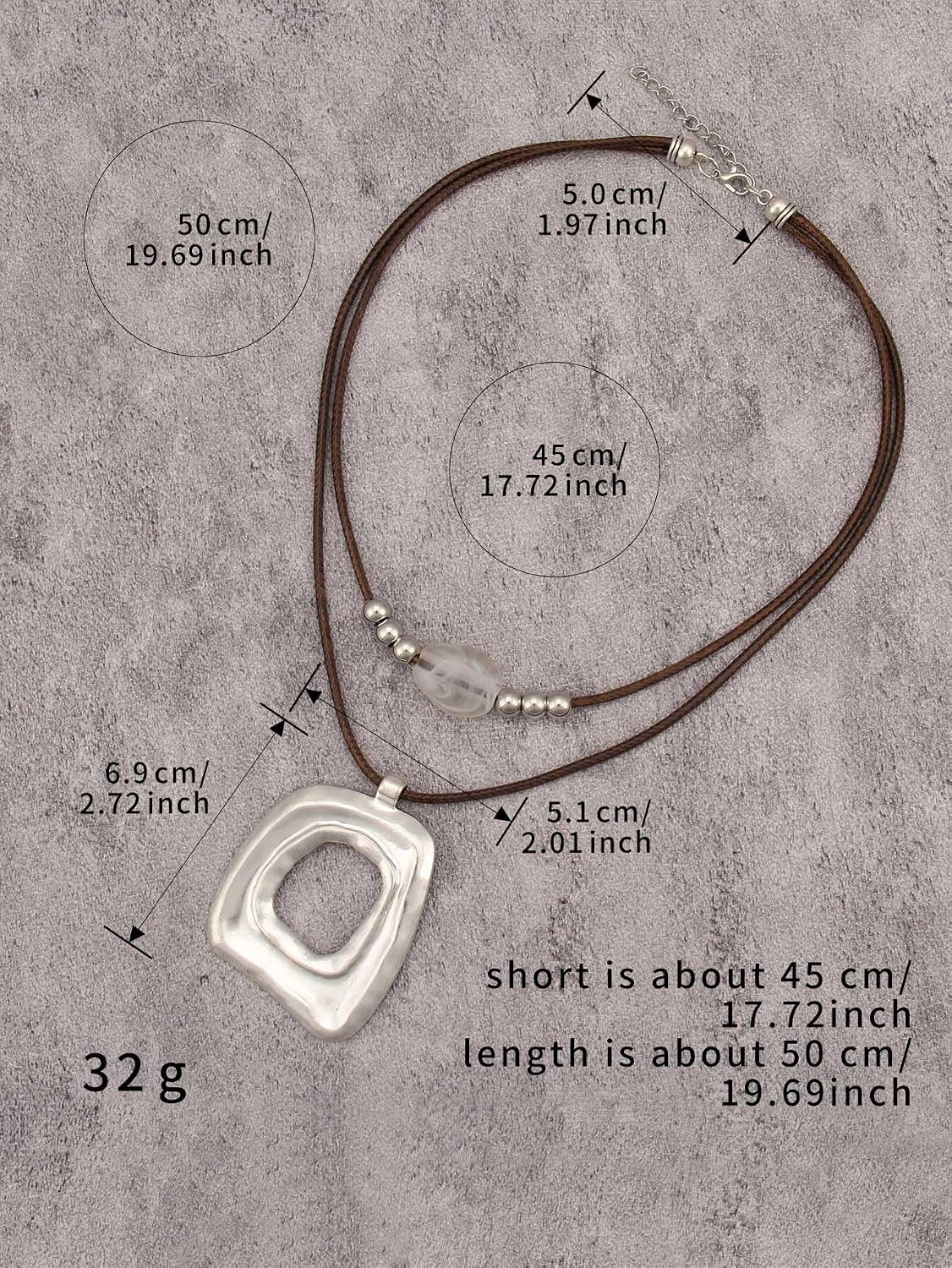 Boho Necklaces for Women Chunky Circle Necklace Layered Boho Circle Leather Choker Necklace Long Vintage Necklaces Bohemian Jewlery Gifts