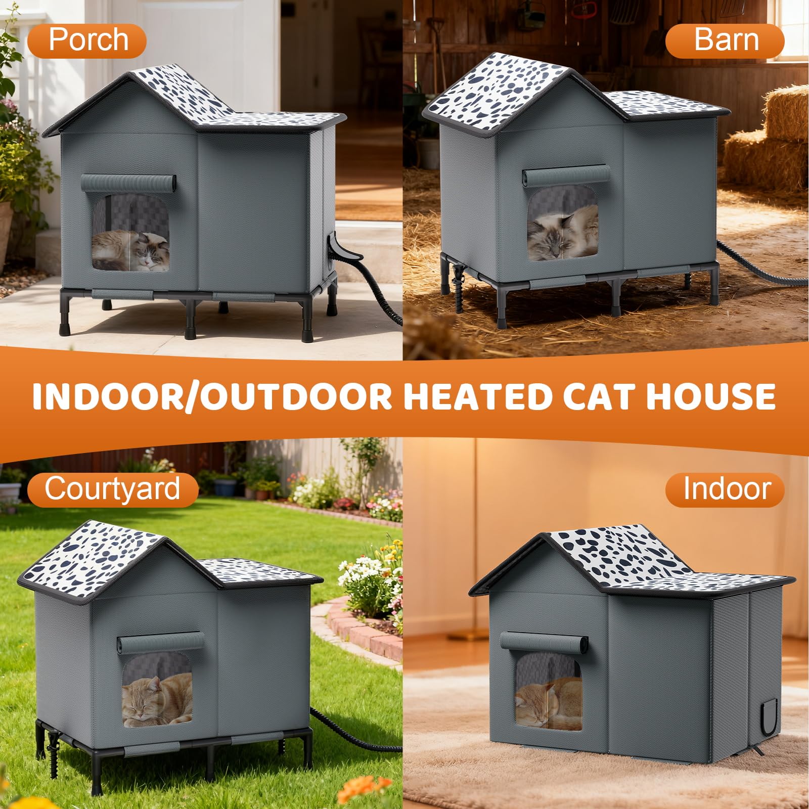 Geïsoleerd buiten kattenhuis | Winter Warm Kitten Shelter