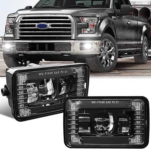 Z-OFFROAD Nuevo conjunto de luces antiniebla LED aprobado por DOT con DRL blanco compatible con Ford F150 2015 2016 2017 2018 2019 2020-1 par negro