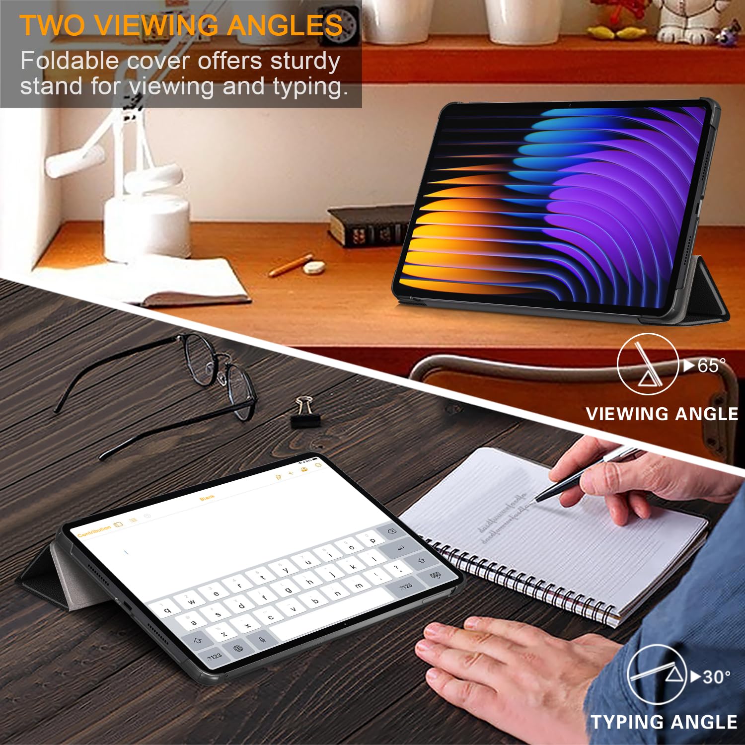 Xuanbeier Funda compatible con Xiaomi Pad 7/7 Pro de 11.2 pulgadas 2024, cubierta protectora inteligente delgada con función de encendido y apagado automático, color negro