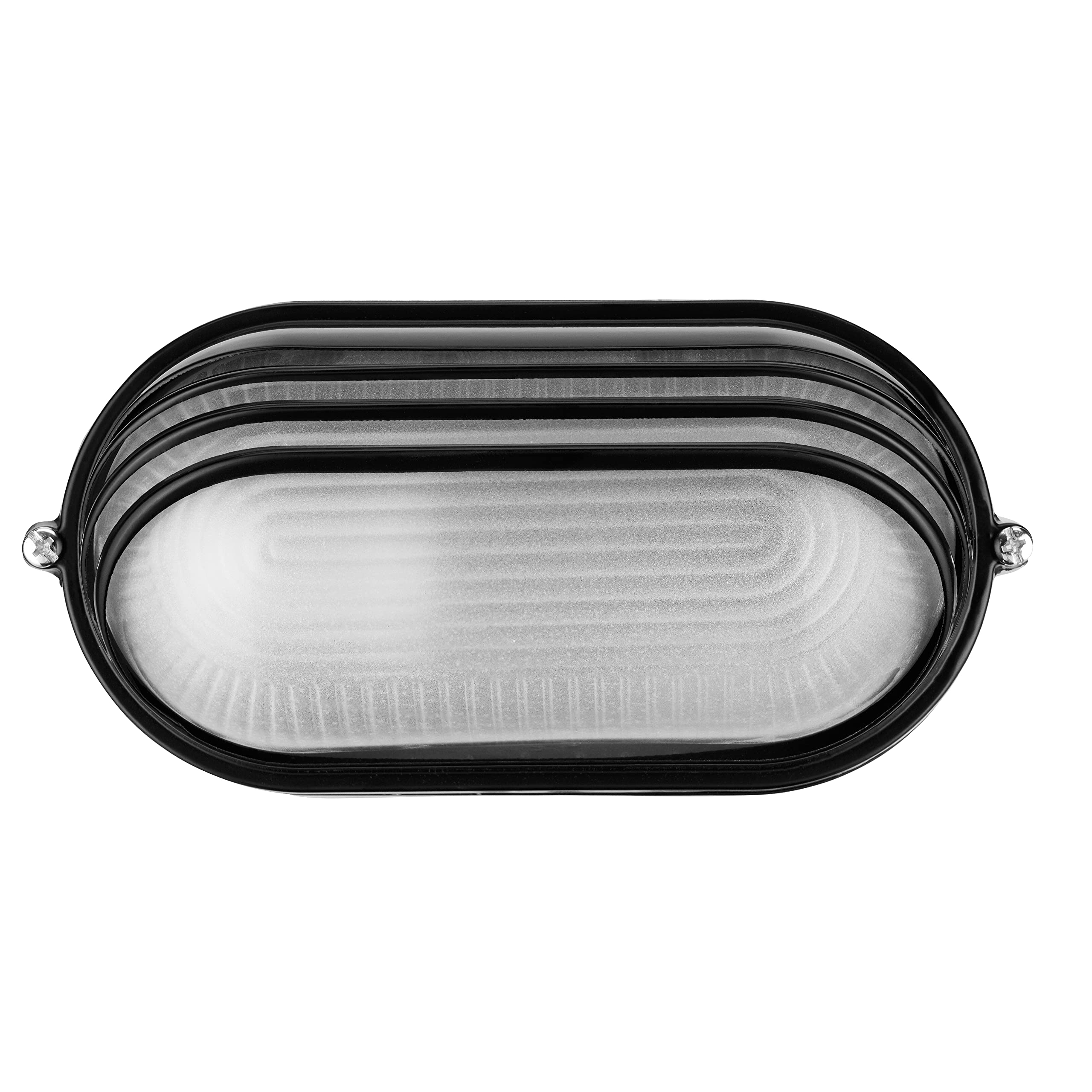 REV Ritter 0590057555 - Lampada ovale in alluminio, con copertura, 60 W, colore: Nero