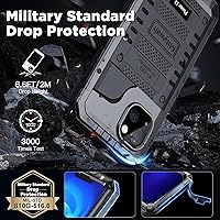 Vista 4 de Mitywah Funda impermeable para iPhone 13, resistente protección contra caídas de grado militar con protector de pantalla integrado, protección