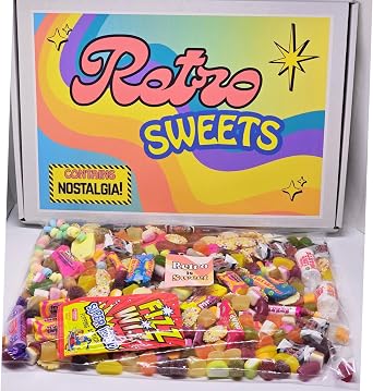 Retro Sweets personalised Gift Box   Classic Old School Sweet Selection Hamper   Nostalgic Pick and Mix Candy Gift for Birthdays, Christmas, Parties, Thank You Gifts