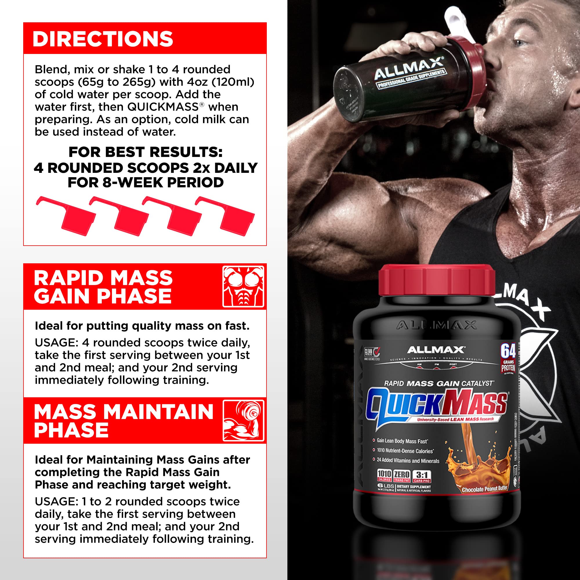ALLMAX Nutrition QuickMass, Rapid Mass Gain Catalyst, Premium Mass