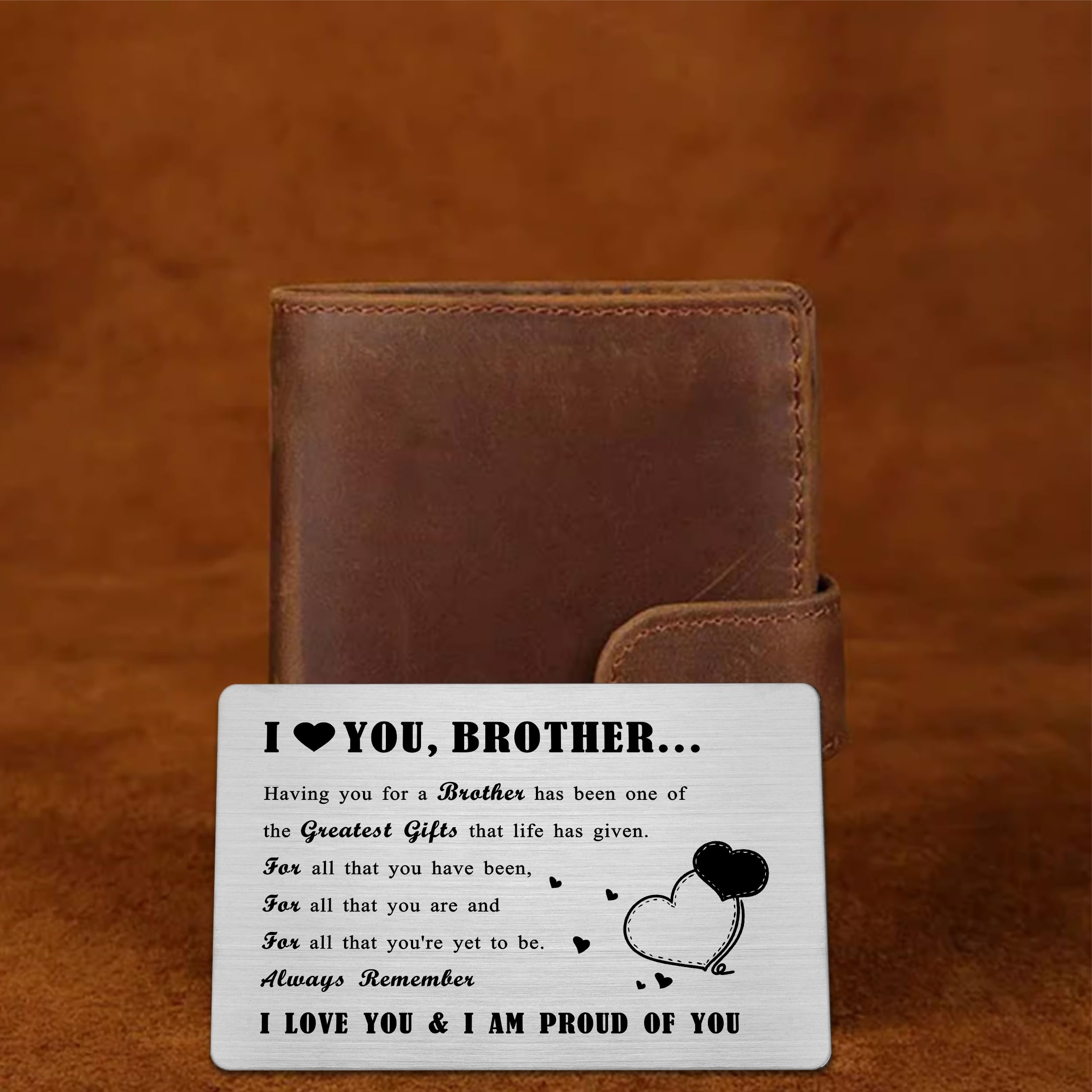 SDOFY Portachiavi con scritta in lingua inglese To My Brother, regalo di compleanno per fratello, Natale, laurea, Argento, Taglia unica