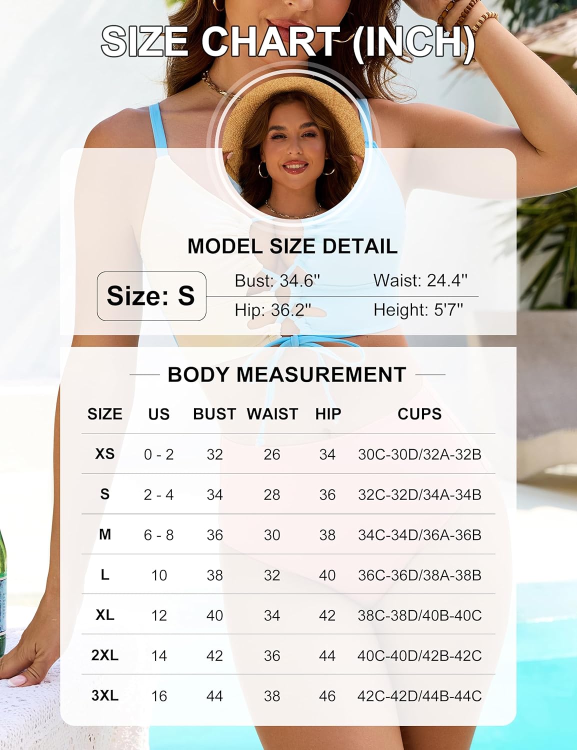 BMJL High Waisted Bikini Sets for Women Tummy Control Swimsuits Push Up 2 Piece Sexy Cutout Bathing Suit for Vacation - Image 7