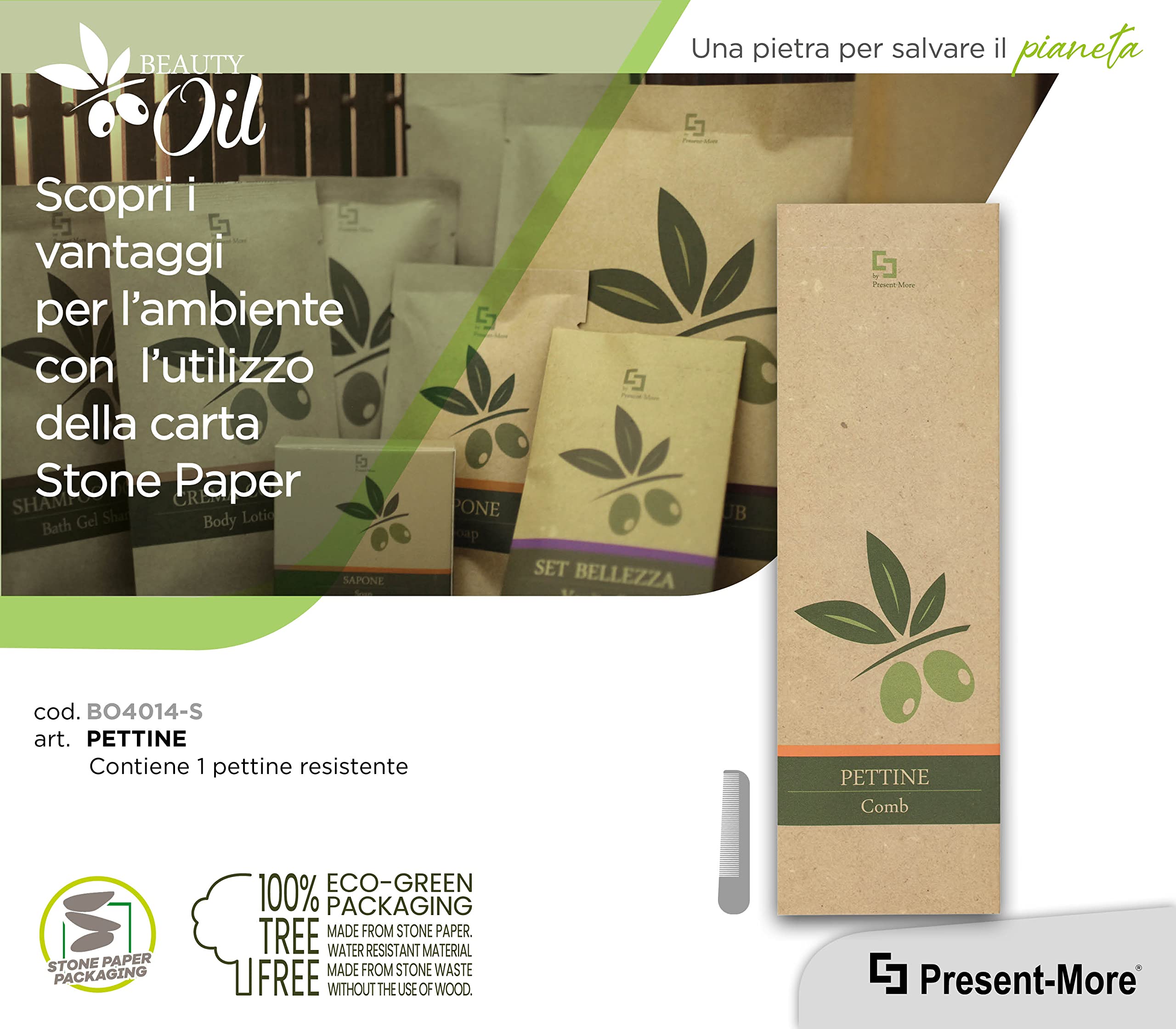PRESENT-MORE - Pettine Capelli 100 Pezzi - Linea Beauty Oil