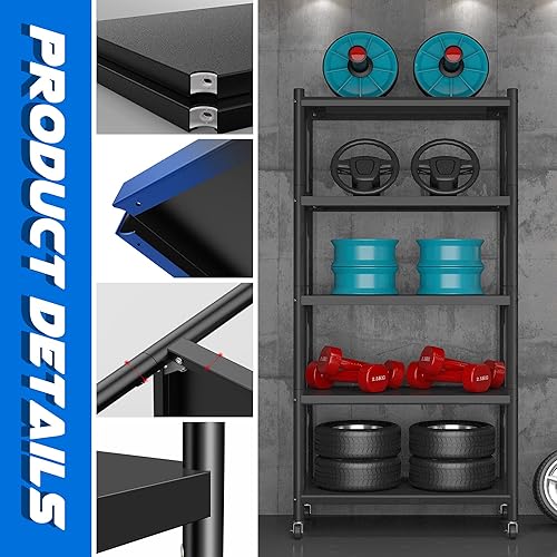 Miniatura 5 de Estantes de metal resistentes de 5 niveles estantes de almacenamiento de cocina estantería de garaje estante de almacenamiento comercial de gran