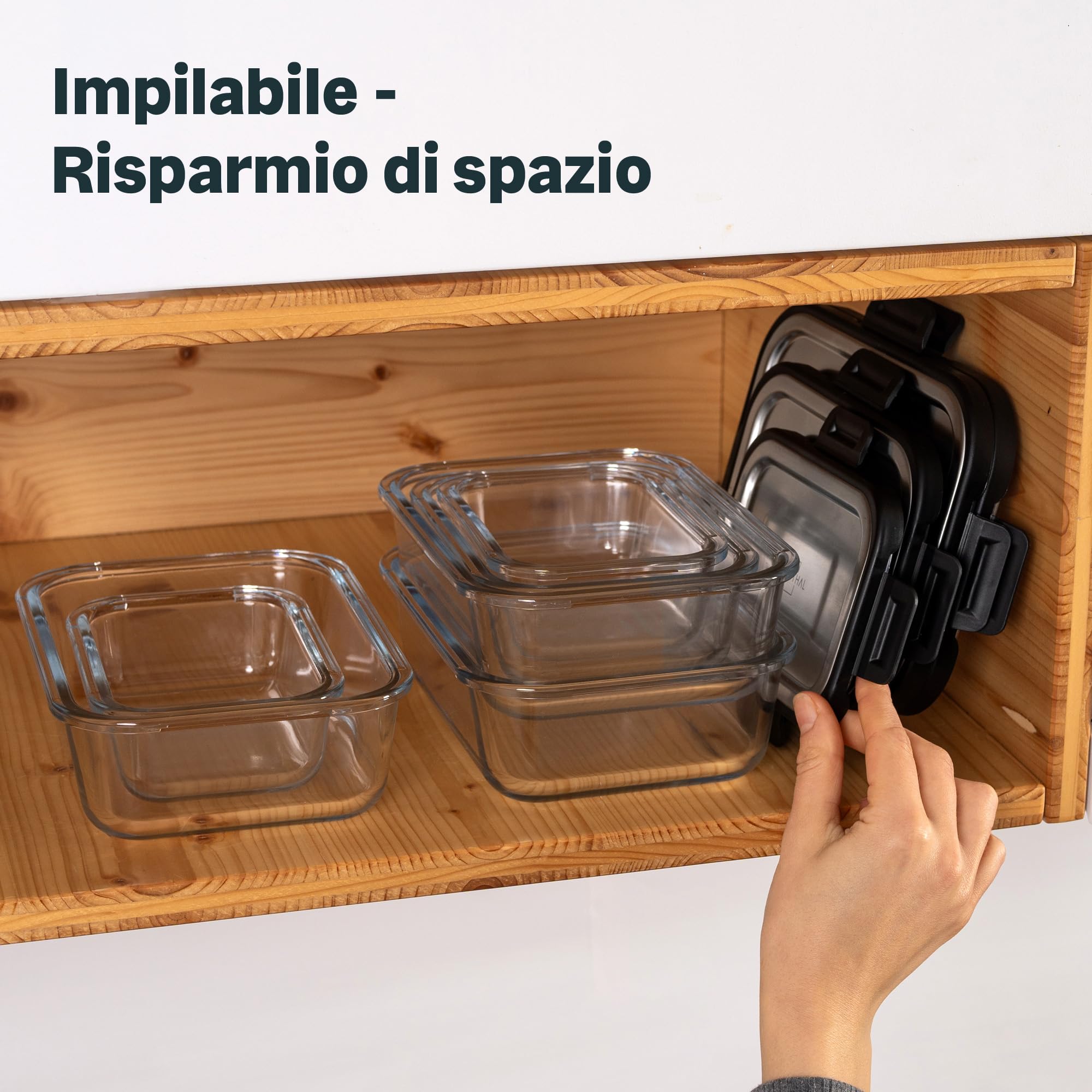 SILBERTHAL Set contenitori vetro ermetici - Porta pranzo per microonde