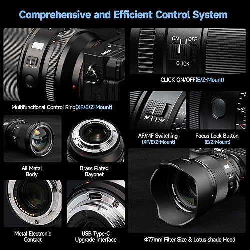 Miniatura 7 de VILTROX PRO - Lente AF de 2.953 in f1.2 para Sony E-Mount, Ultra F1.2 gran angular APS-C Auto Focus Prime Lente compatible con cámaras Sony E-Mount