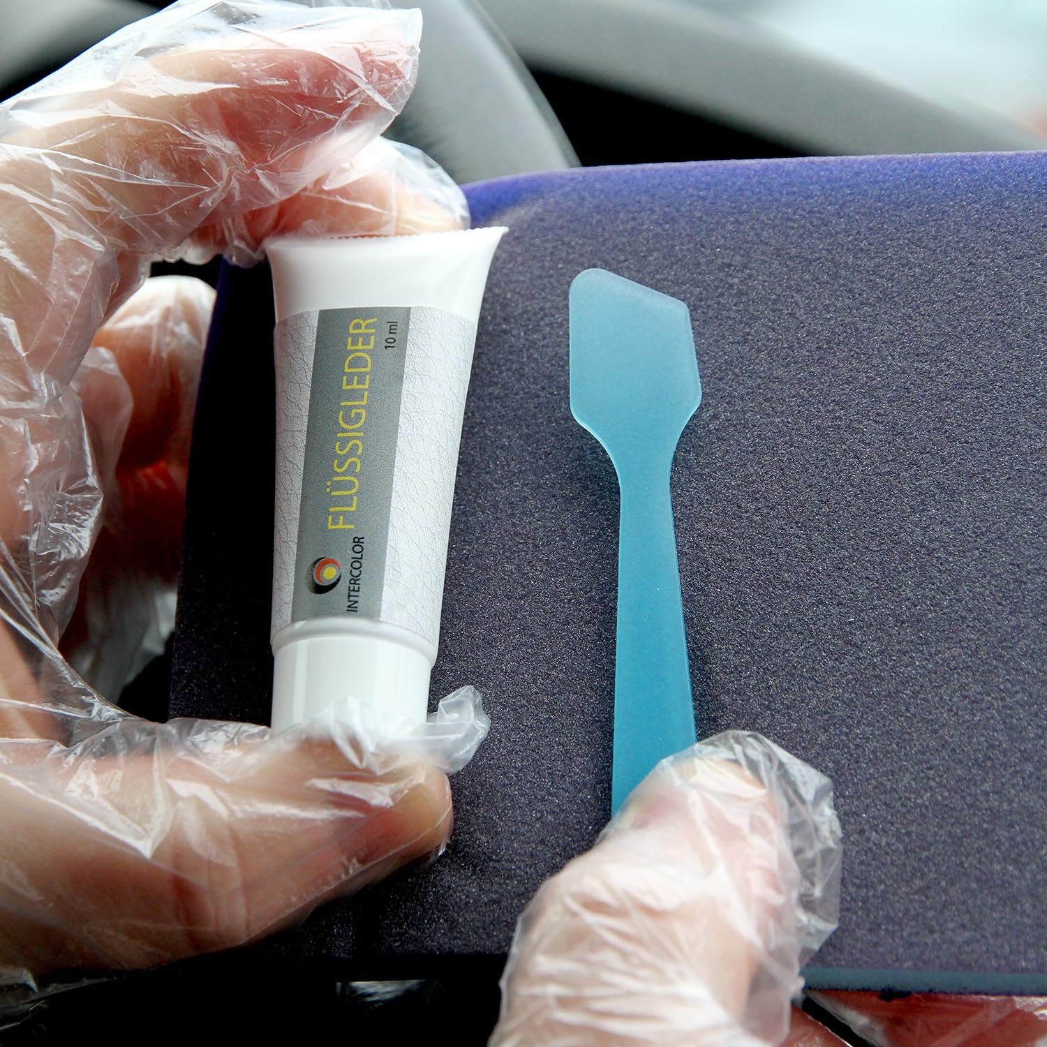 Kit de réparation professionnel pour cuir liquide BMW Nappa + couleur pour cuir - Convient pour éliminer les éraflures et l'usure du cuir et du cuir synthétique (Nappa Modena)