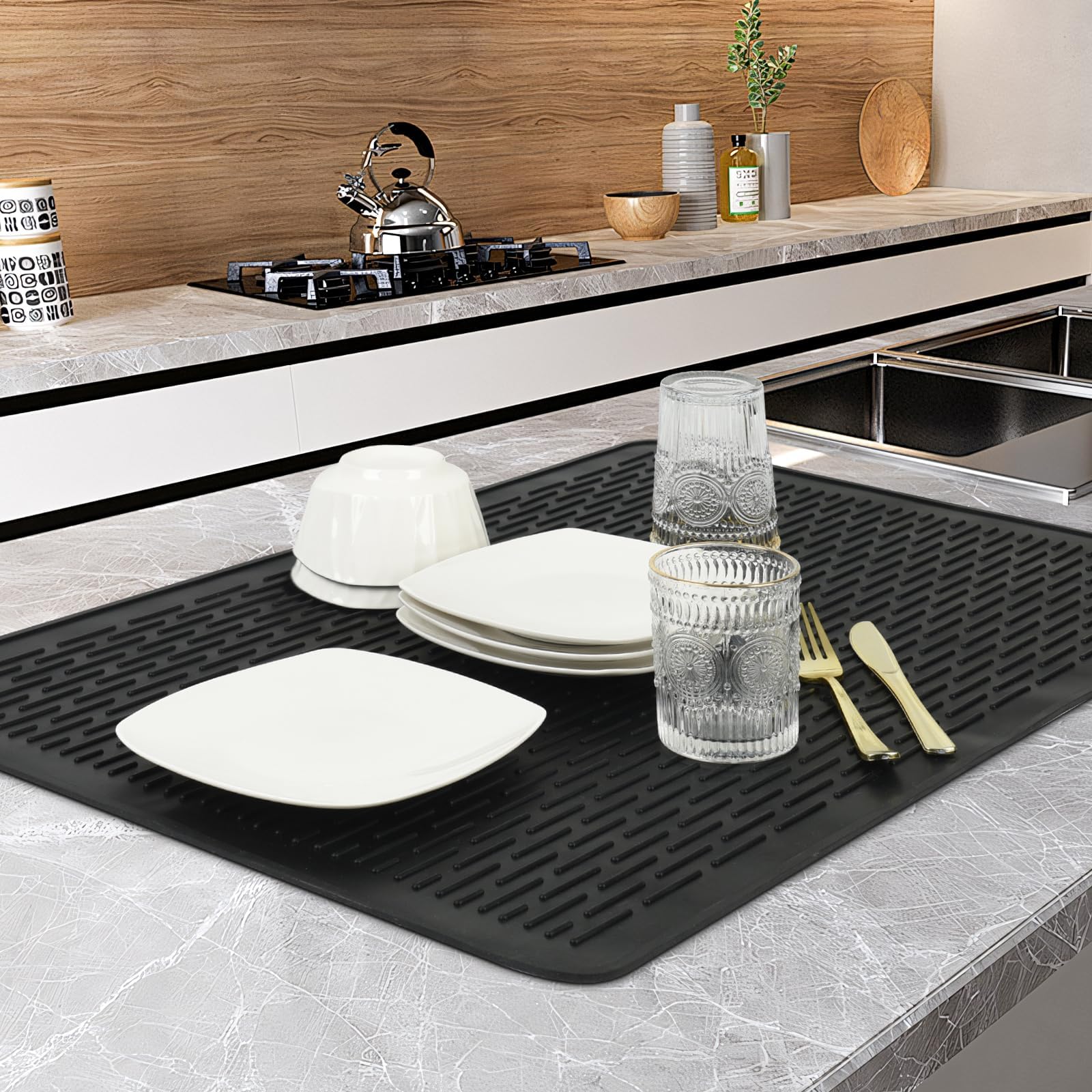 Coperture Per Fornelli Elettrici In Silicone, 71,1x50,8 Cm, Resistenti Al Calore 232°C, Tappetino Protettivo Con Bordi Rialzati, Per Cucina E Camper - 2