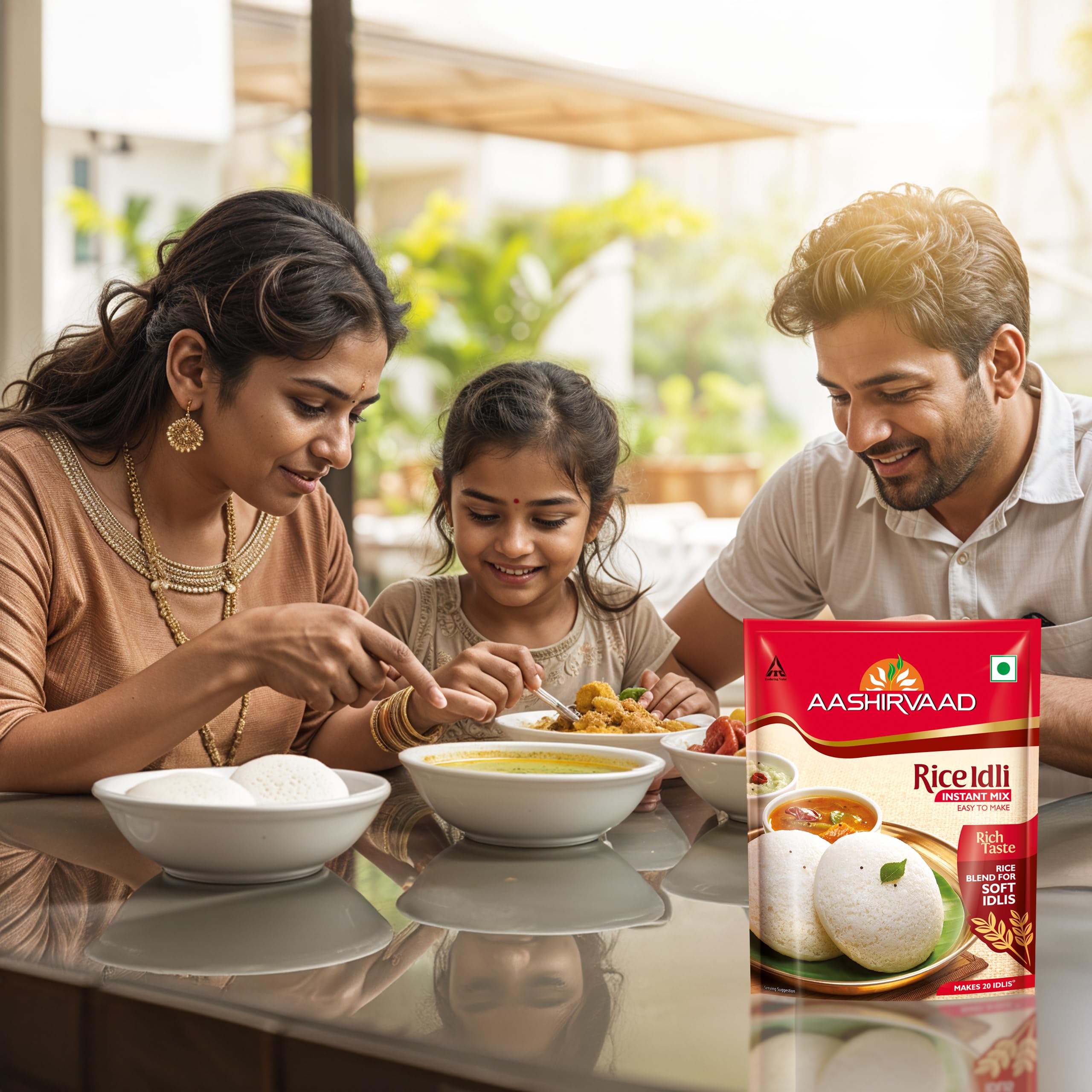 Aashirvaad Instant Mix Rice Idli, 200g Pack, 50 Rice Idlis in 3 Steps | Soft & Fluffy Idlis 3
