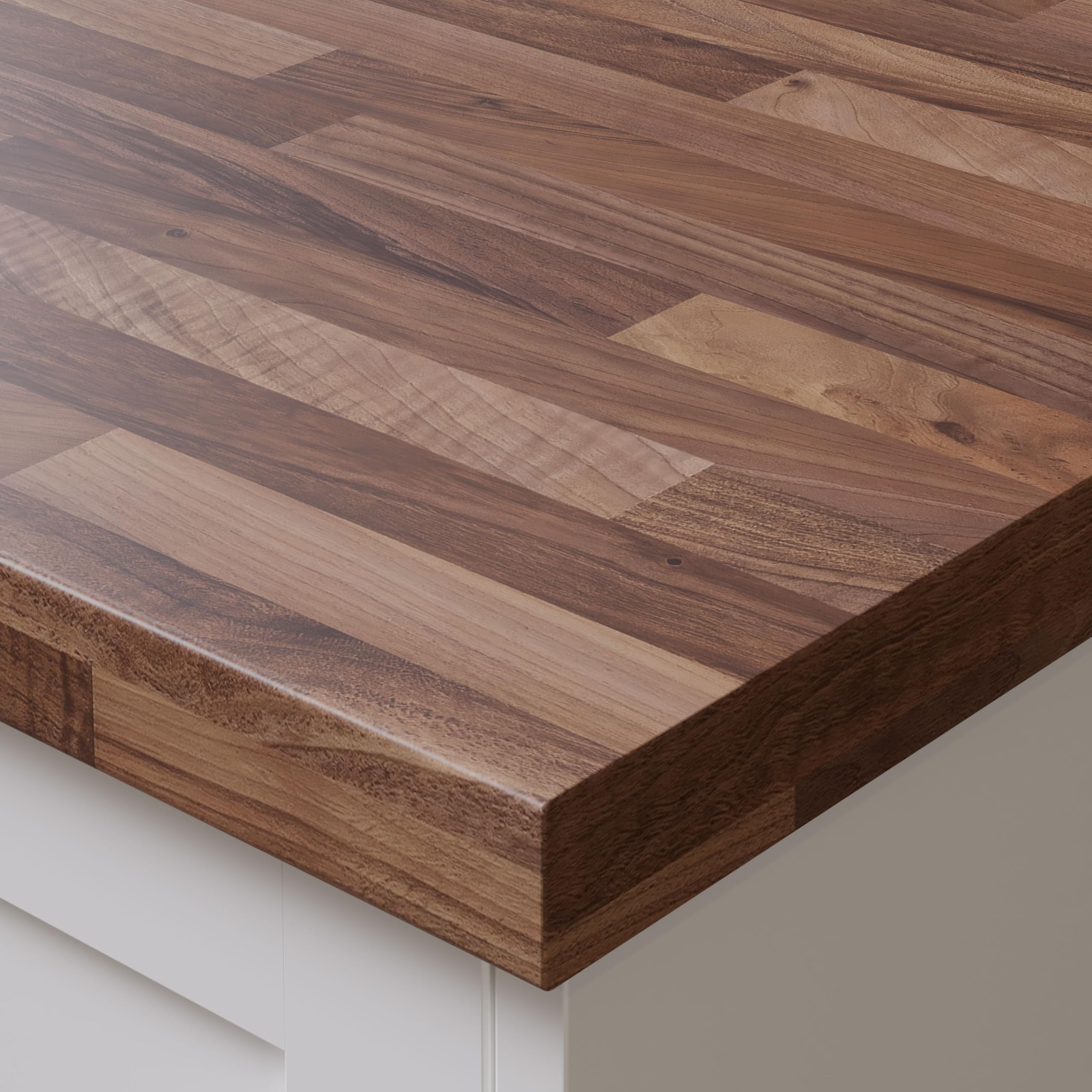 Plus Warm Walnut Block Laminate Kitchen Upstand 3000mm x 100mm x 20mm, durable laminate surface, scratch resistant, moisture resistant finish, easy to clean, ideal for all kitchens