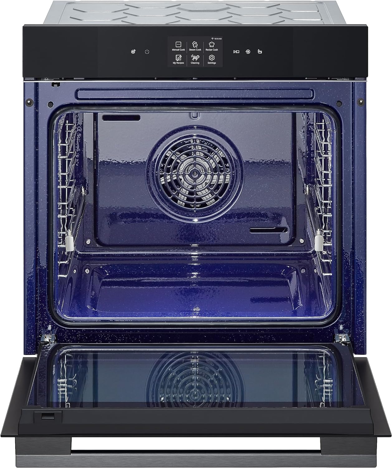 LG InstaView WSED7667M Forno da Incasso 100% Vapore, classe A++, 76L, 250°C, Display Touch 4,3", Air Fry, Sous Vide, Pizza, EasyClean, Wi-Fi, Cerniere Ammortizzate, Sonda Temperatura, Nero
