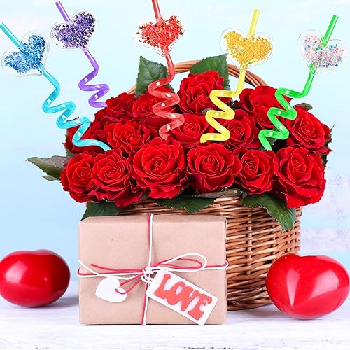 Miniatura 6 de 24 regalos de fiesta para el día de San Valentín, regalos de fiesta en el aula, popotes de plástico para beber, regalos para niños, intercambio de