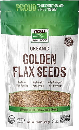 [海外直送品] ナウフーズ Golden Flax Seeds Organic 1 lb