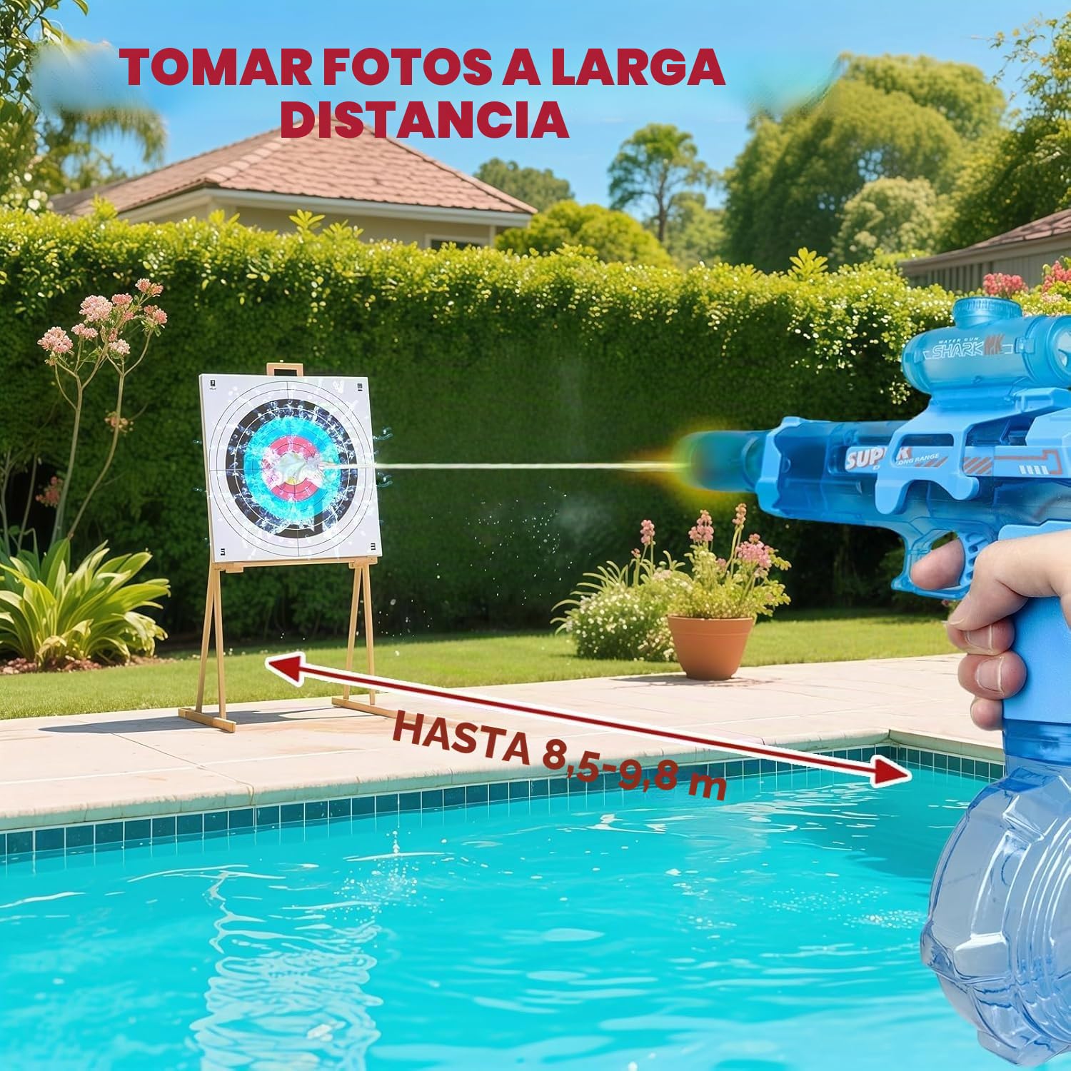 Pistola de agua eléctrica 2 piezas, pistola de agua eléctrica Splasher totalmente automática para niños y adultos, pistola de agua con energía acuática, pistola de agua 320 cc, capacidad de juguete de