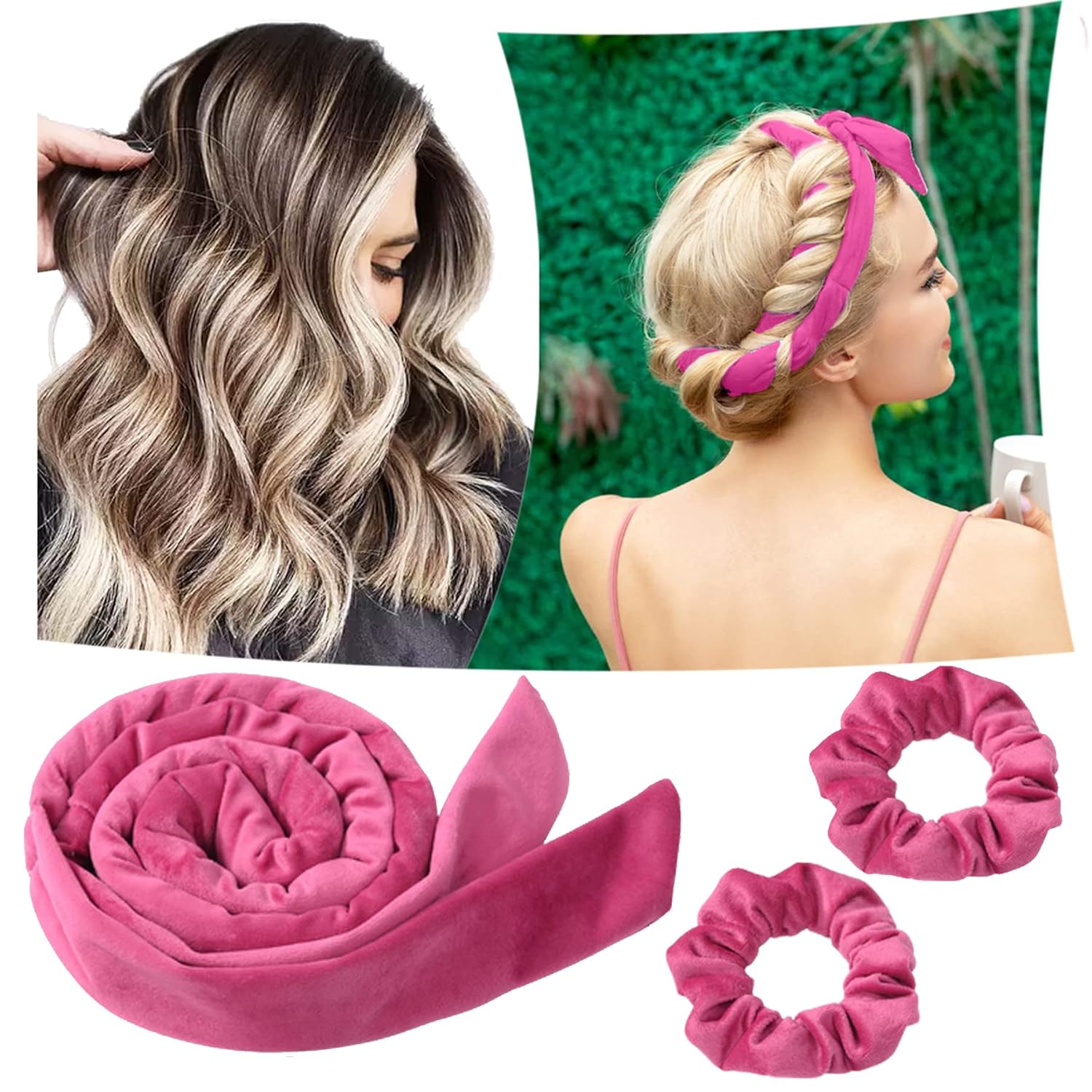Heatless Hair Rollers for Sleeping, 3pcs Lazy Hair Curling