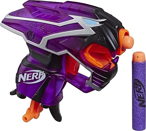 NERF Black Panther Microshots Marvel Toy Blaster Incluye 2 dardos oficiales Elite para niños, adolescentes y adultos