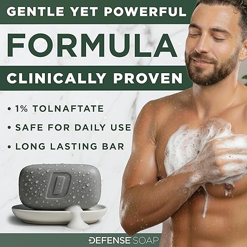 Miniatura 2 de Defense Antifungal Bar Soap 5-Pack Jock Itch, Ringworm, Athlete's Foot, Skin Fungus Medicated Anti Fungal Treatment (Five Bars, No Case)