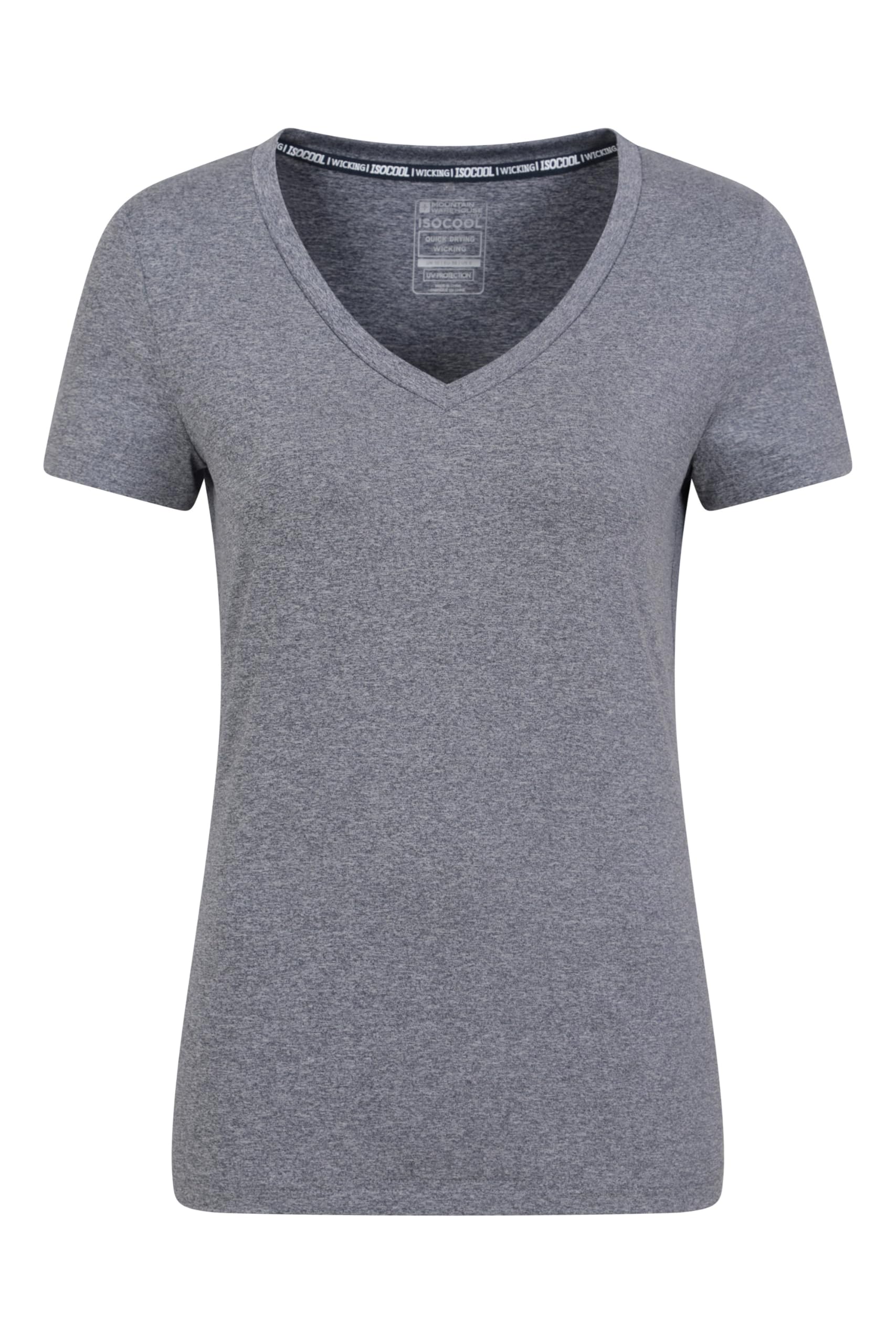 Mountain Warehouse Women's Navy Vitality V Neck Tee - Lightweight T-Shirt, Breathable, High Wicking, Easy Care Tee Shirt - Ideal For Travelling, Gym, Outdoors Size 18