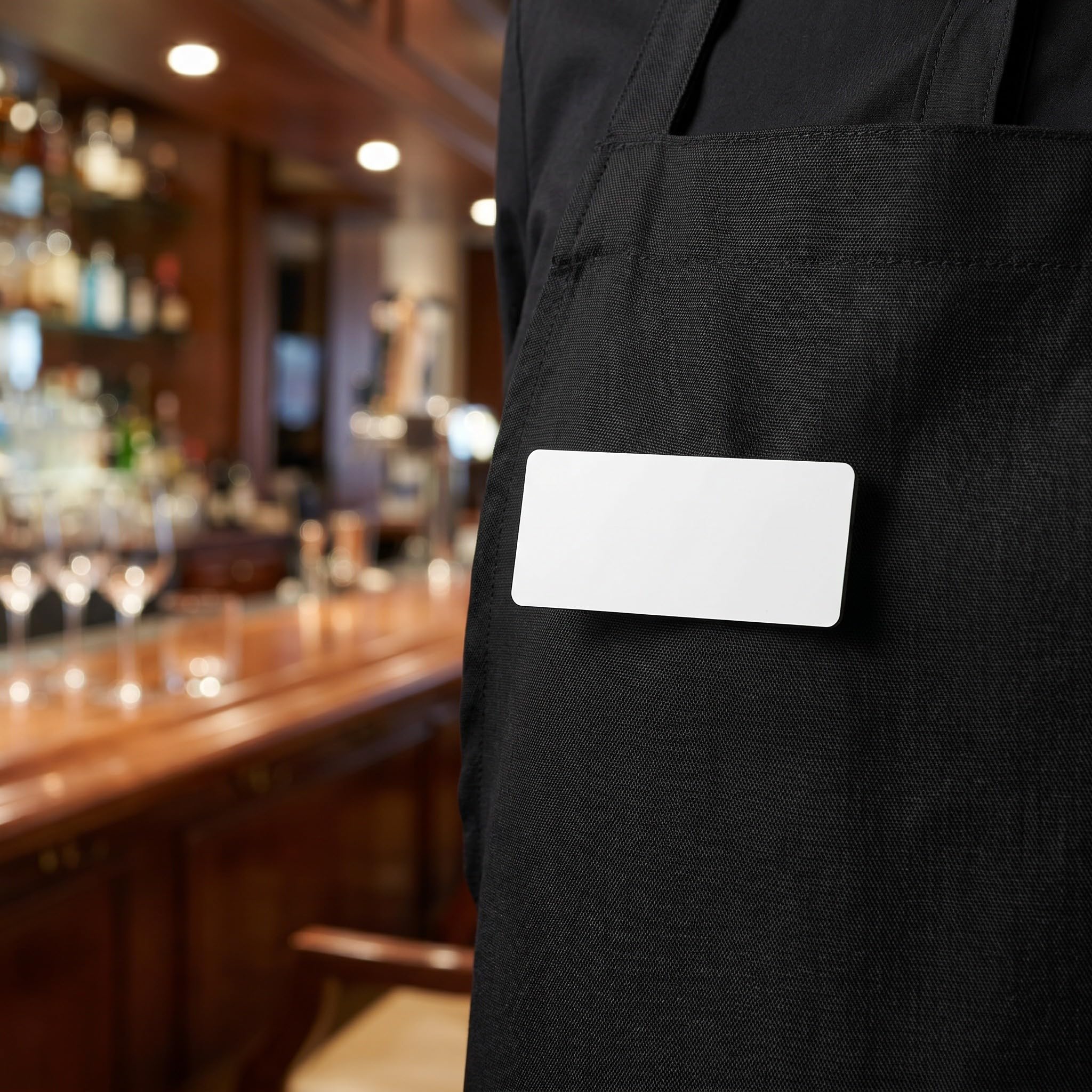 Zerodeko 24 set di badge nominativi vuoti fai-da-te con spilla di supporto - Targhette nominative per dipendenti e volontari - Badge identificativi a sublimazione da 3x1,5" per luogo di lavoro o