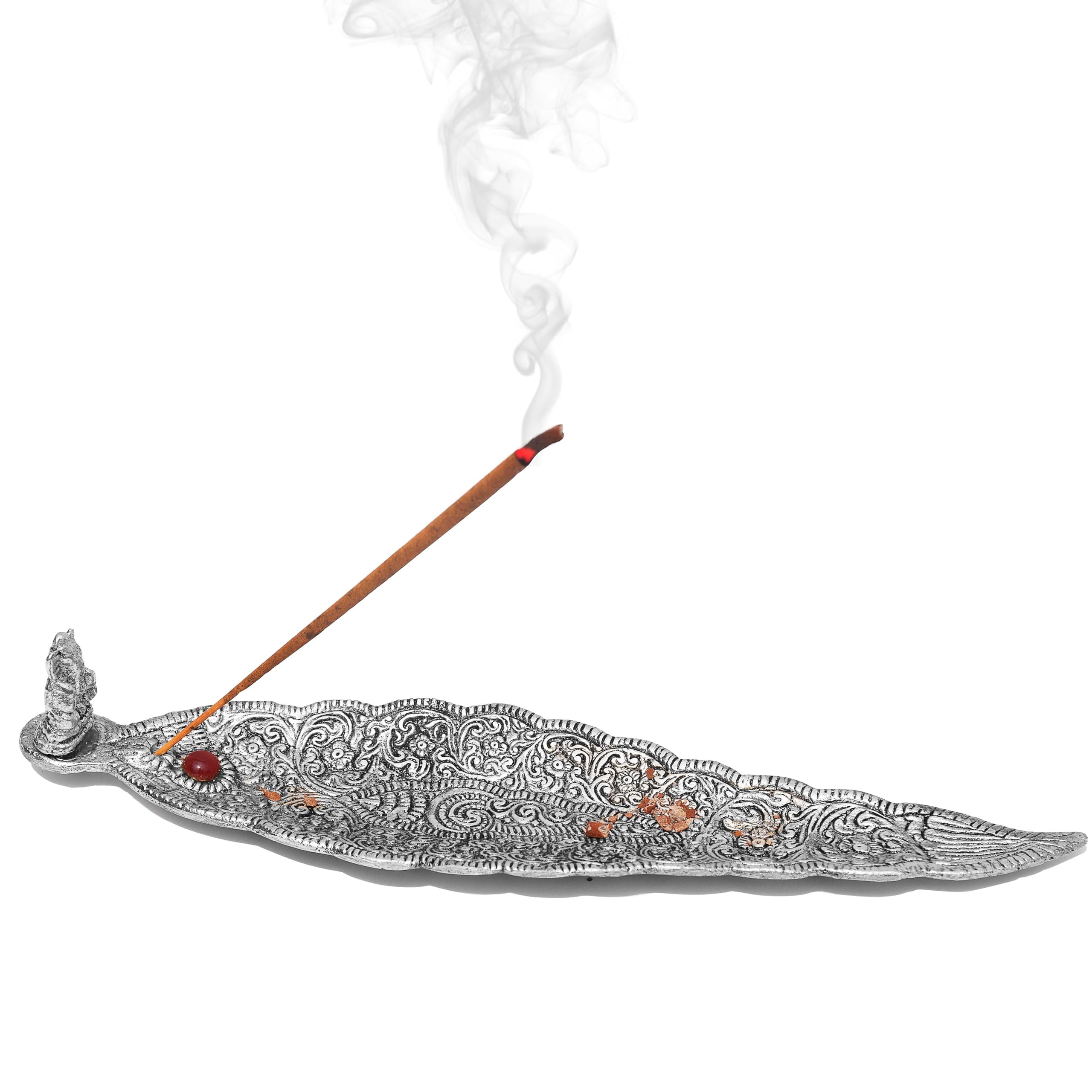 Pure Source India Aluminum Incense Holder & Ash Catcher Agarbatti Stand Featuring Ganesh Figurine (9x2 inch, Antique Silver) (B0D8TH7HVD) Amazon Price History, Amazon Price Tracker