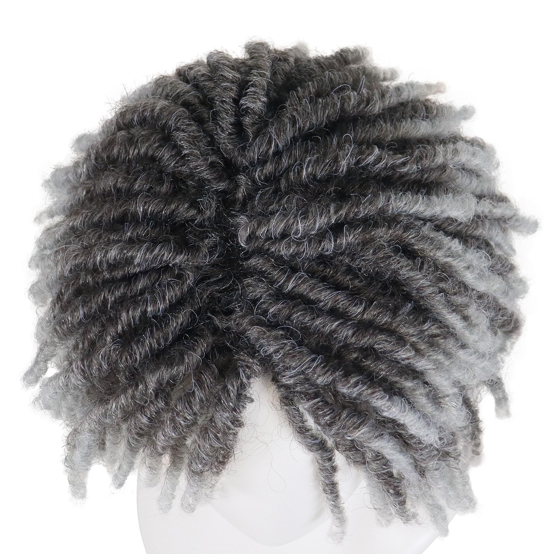 GNIMEGIL Krótka Peruka Dreadlock mężczyzna ombré-szara realistyczny Twist Rasta Cosplay kostium impreza