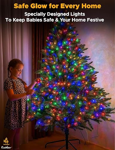 Miniatura 8 de EcoNour Luces centelleantes para árbol de Navidad  Luces de racimo para exteriores, tira de luces de petardo de Navidad con 8 modos, función de