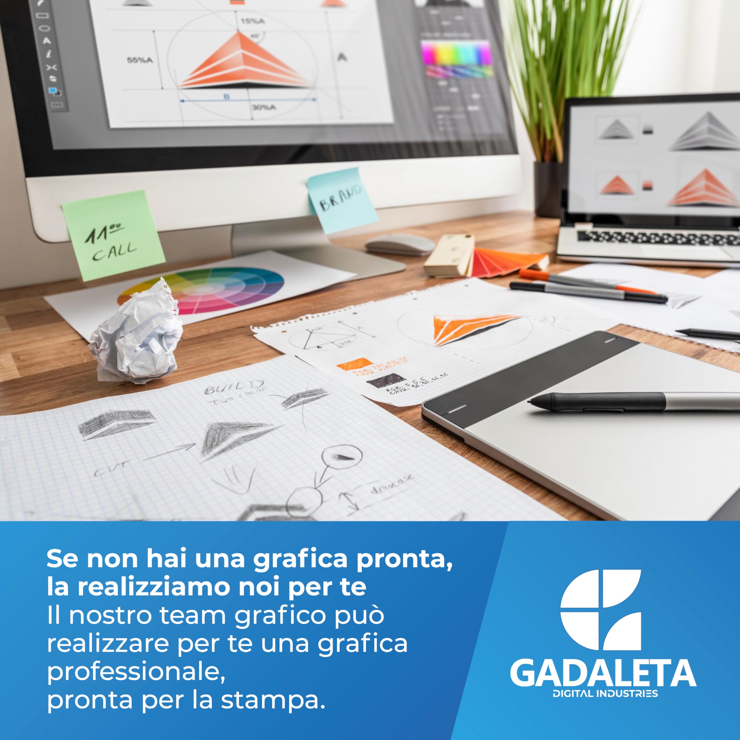 Gadaleta Digital Industries - Volantini Pubblicitari Personalizzati - Flyer Professionali in Carta Patinata 115g - Stampa Fronte/Retro - Ideali per Eventi e Promozioni - Formato A4 (210 x 297 mm)
