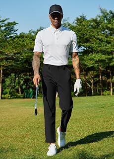 Men's Golf Pants Slim Fit Work Stretchy Quick Dry Pants with Pockets 32"