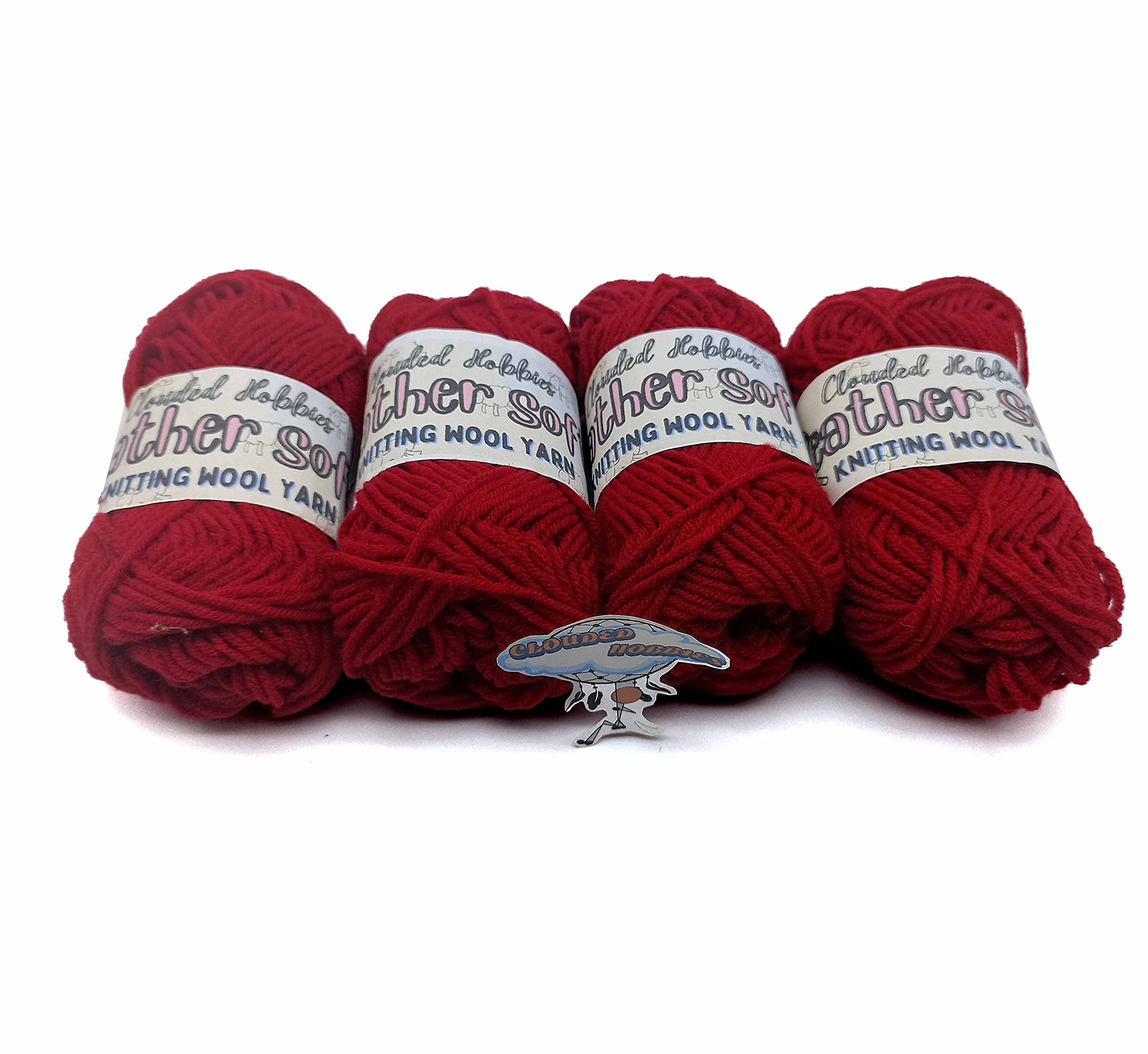 CLOUDED HOBBIES Feather Soft Knitting Yarn Wool For Knitting, Hand Knitting Art Craft, Sweater Scarves Hats And Dresses Fingering Crochet Hook Yarn (Crimson Red) (B0BPDJ7Z3J) Amazon Price History, Amazon Price Tracker