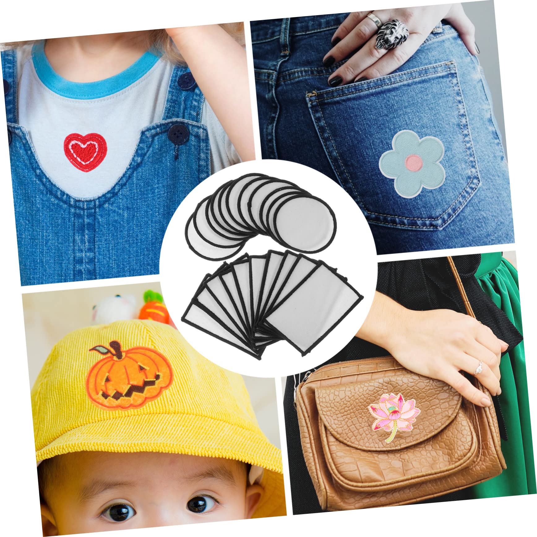 80 Stk Wärmeübertragungspatch Aufnäher für Sublimationstaschen Aufnäher für Jeans Kleiderflicken selber machen Patch-Jeans leere Flecken Flicken aufbügeln Stich-Patch Polyester SHINEOFI