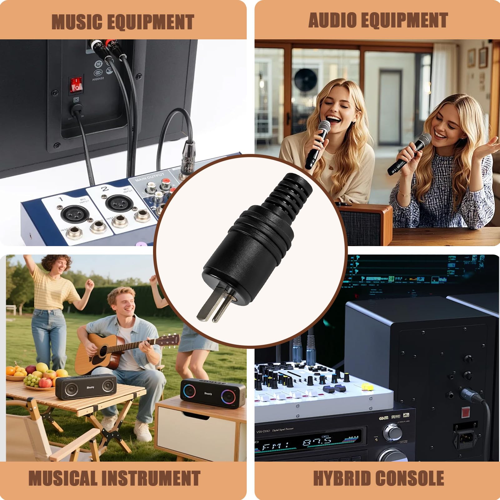 Connecteurs Haut-Parleur DIN 2 Broches à Vis, Fiches Audio HiFi Sans Soudure pour Amplificateur