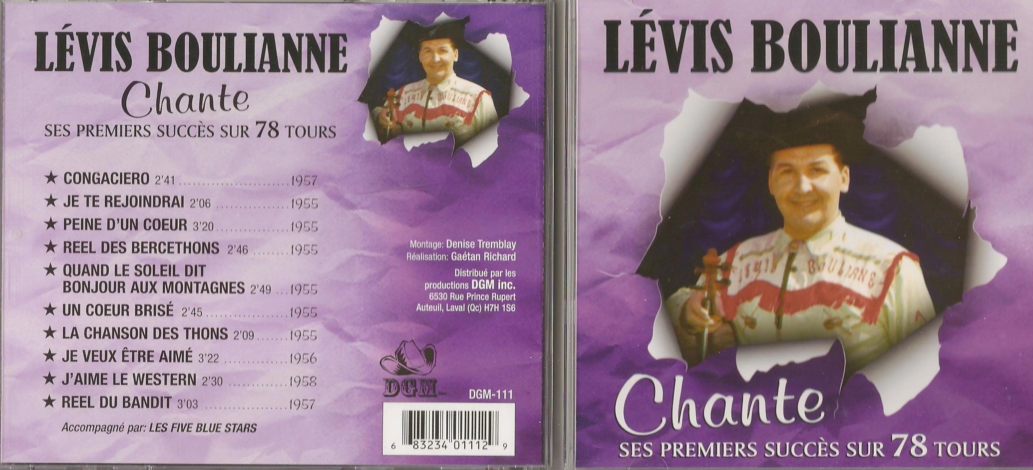 Levis Boulianne Chante Ses Premiers Succes Sur 78 Tours (10 Titres Western, DGM) [Audio CD] Levis Boulianne