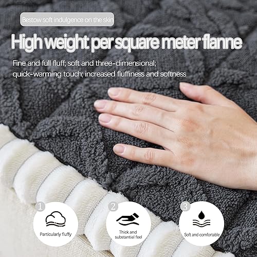 Miniatura 5 de Funda de sofá para perros, lavable, divertida y mullida para sofá, antideslizante, tapete para cama de perro, tapete para sofá (gris, 27.5 x 59