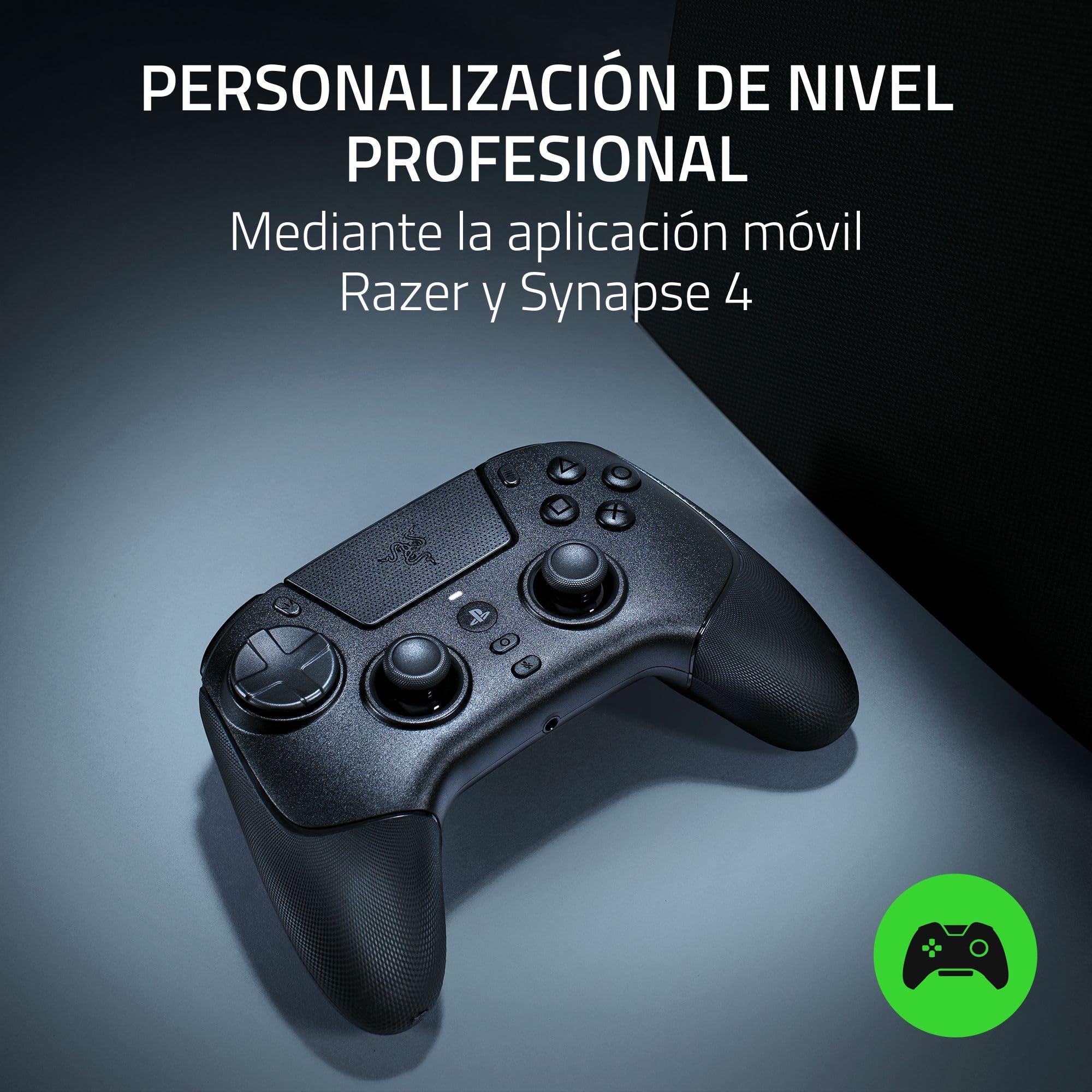 Razer Raiju V3 Pro - Mando inalámbrico e-sports para PlayStation 5 y PC - 4 botones extraíbles y 2 garras de agarre - sticks analógicos TMR - Pro HyperTrigger - Botones Mecha-Táctiles | Negro