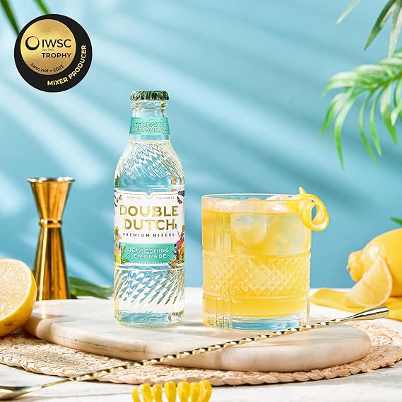 Double Dutch Premium Refreshing Lemonade, 24 x 200ml Glass Bottles