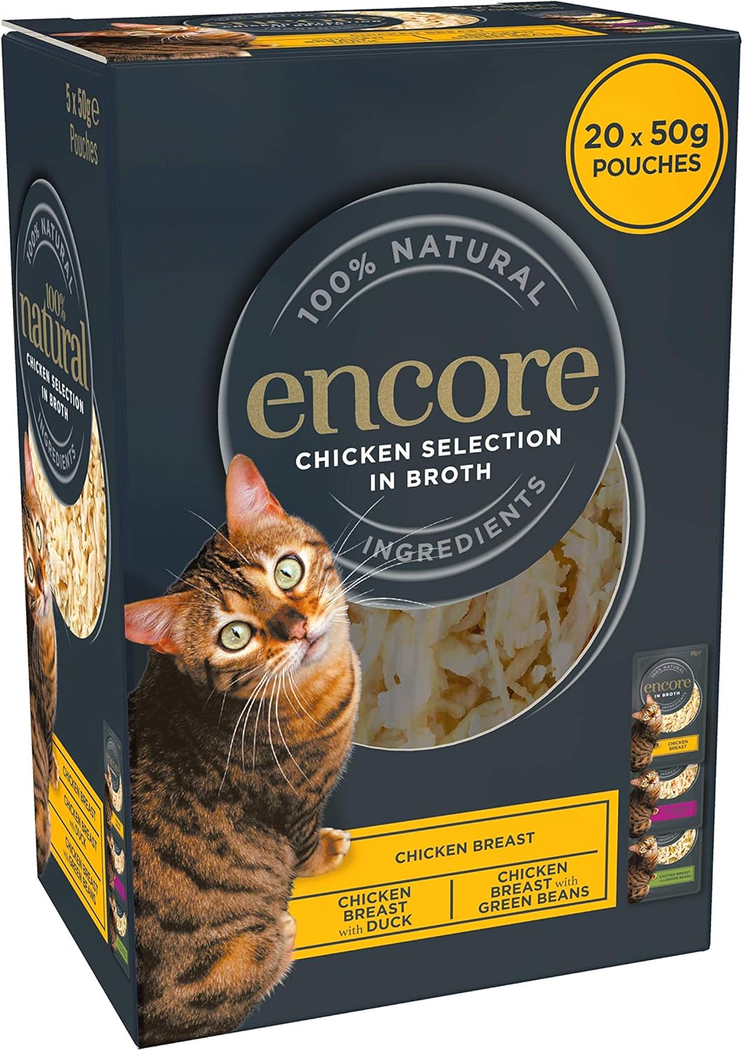 Encore 100 Natural Wet Cat Food, Multipack Chicken Selection in Broth