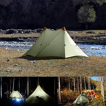 【数量限定】ポールテント 登山用 テント 両面シリコーン 引き裂き 超軽量 防水 Amazon | 一人用 ミニタープ ペンタタープ ウィングタープ