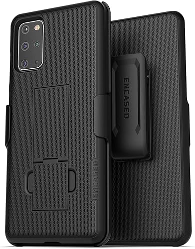 Miniatura 3 de Encased Funda con clip para cinturón para Galaxy S20 Plus (2020 DuraClip) Funda delgada con funda (Samsung S20+ 6.7), color negro