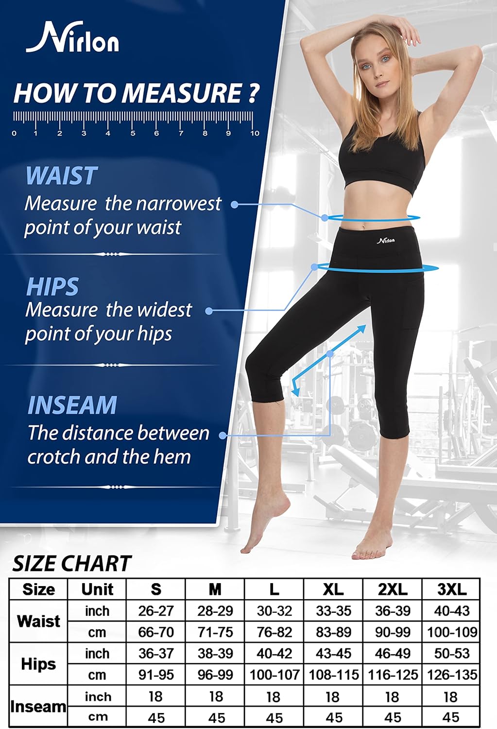 Nirlon Capri Leggings with Pockets - Capri Leggings with Pockets for Women Breathable High Waisted Capri Leggings for Women : Clothing, Shoes & Jewelry