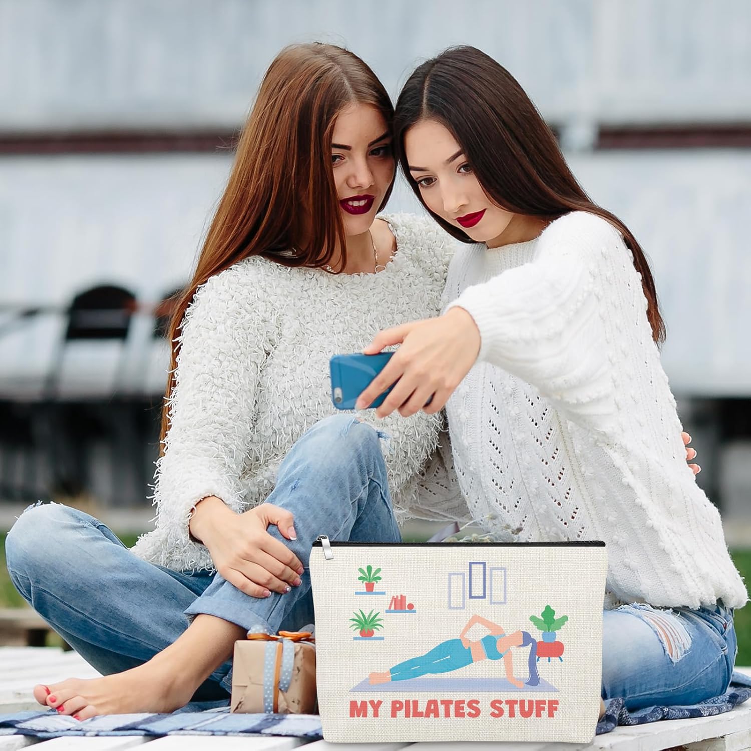 Pilates Gifts for Women Yoga Lover Makeup Bag Thank You Gifts for Pilates Lover Yoga Instructor Teacher Cosmetic Bag Christmas Birthday Mother's Day Makeup Pouch for Sister Friends Coach Aunt Mom - Image 5