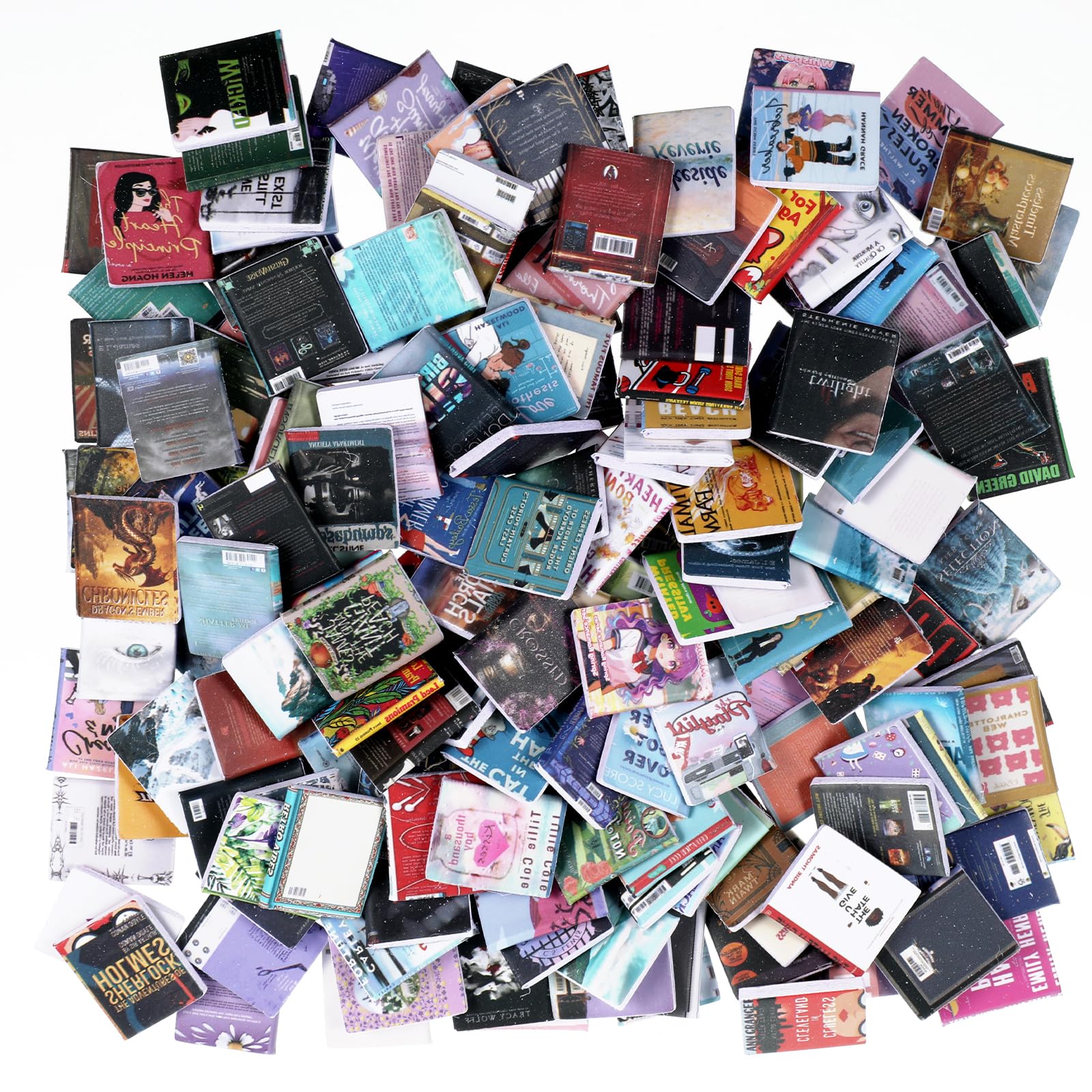 200Pcs Dollhouse Mini Books,Miniature Books Sets