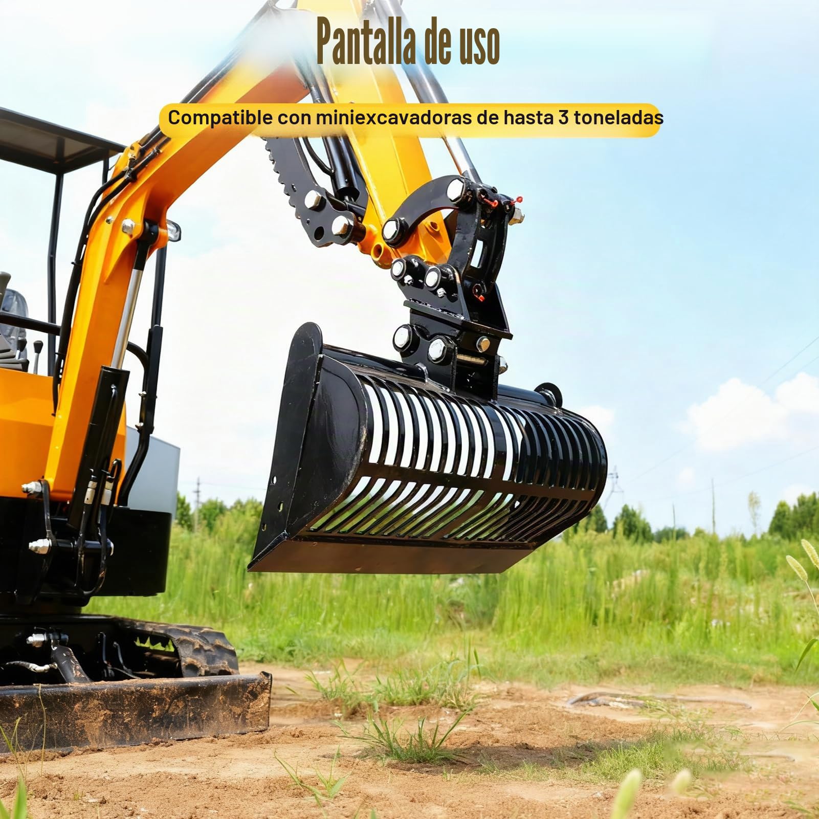 Enganche rápido mecánico para mini excavadora 0,8–1,8 t, Ø25 mm | Ancho 93 mm, entrecentros 85 mm, acero al manganeso antidesgaste, para cazo/rastrillo/escarificador, tolerancia 1–3 mm