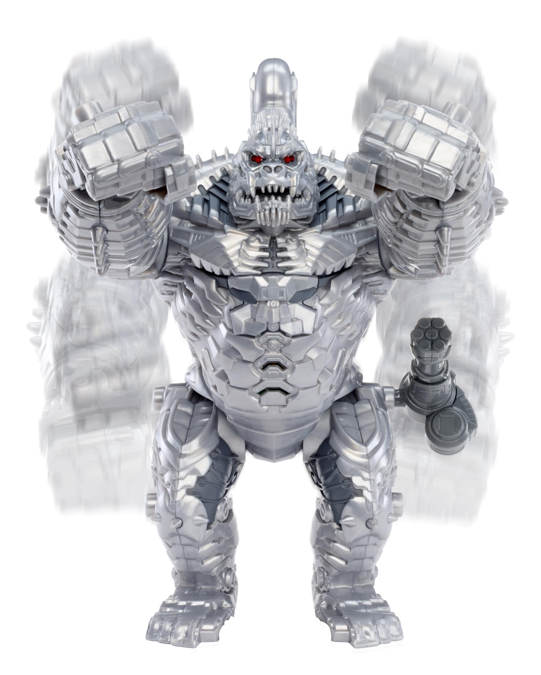 King Chrome Feature Villain Figure - Figura de acción de 30,5 cm del Villano King Chrome de Armorsaurs con Luces, Sonidos, función de puñetazo y Accesorios de Lanzamiento, para +6 años